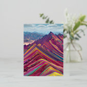 レインボー山脈（別名モンタナス・デ・S） 箔シーズンポストカード (立ち正面)