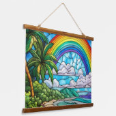 レインボー島 吊り下げ型タペストリー (傾斜あり)