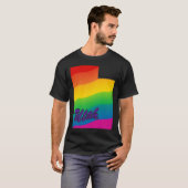 レインボー州輪郭ユタ Tシャツ (正面フル)