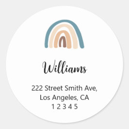 レインボー差出人住所ラベル ラウンドシール