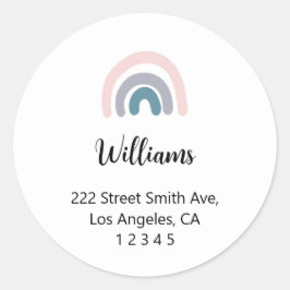 レインボー差出人住所ラベル ラウンドシール