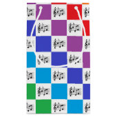 レインボー市松模様にとミュージカルノート スモールペーパーバッグ (裏面)