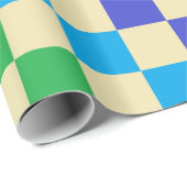 レインボー市松模様にベージュ ラッピングペーパー (ロールコーナー)