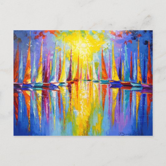 レインボー帆船 ポストカード (正面)