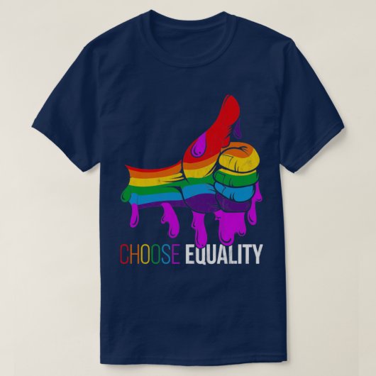 レインボー平等ゲイプライドLGBT Tシャツ (デザイン正面)