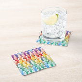 レインボー幽霊 スクエアペーパーコースター (インサイチュ)