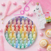 レインボー幽霊 ペーパープレート (パーティー)