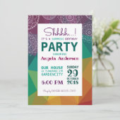 レインボー幾何学マンダラサプライズパーティの招待状 招待状 (スタンド正面)