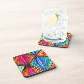レインボー幾何学光学アート コースター (右側)