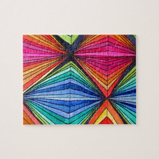 レインボー幾何学光学アート ジグソーパズル (横)