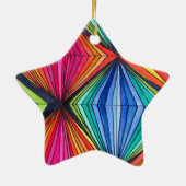 レインボー幾何学光学アート セラミックオーナメント (裏面)