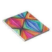 レインボー幾何学光学アート ノートパッド (アングル)