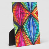 レインボー幾何学光学アート フォトプラーク (側面)