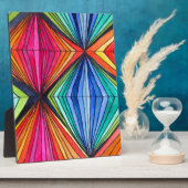 レインボー幾何学光学アート フォトプラーク (側面)