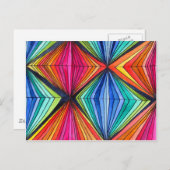レインボー幾何学光学アート ポストカード (正面/裏面)