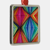 レインボー幾何学光学アート メタルオーナメント (右)