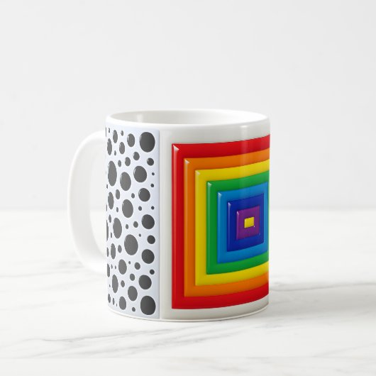 レインボー幾何学 コーヒーマグカップ (正面左)