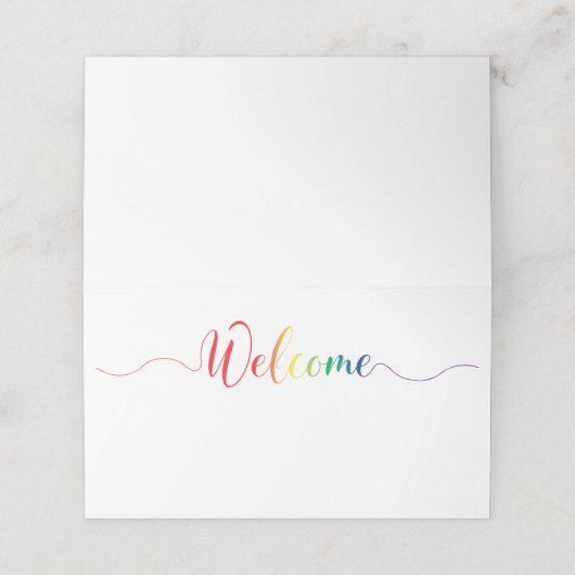 レインボー座席表ゲイまたはレズ結婚ビアン プレイスカード (外部開封)