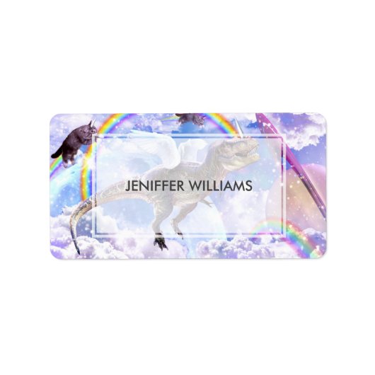 レインボー恐竜ユニコーン ラベル (正面)