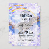 レインボー恐竜ユニコーン 招待状 (正面/裏面)