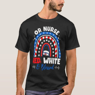 レインボー愛国的またはナース赤賛美白4番目O Tシャツ