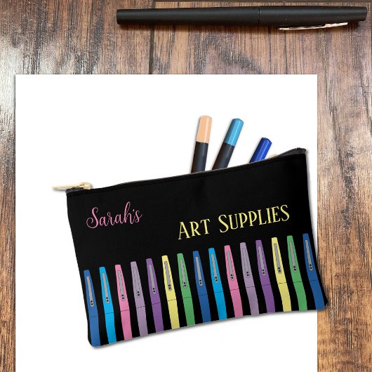 レインボー感じペンスドードルペンシルポーチ アクセサリーポーチ