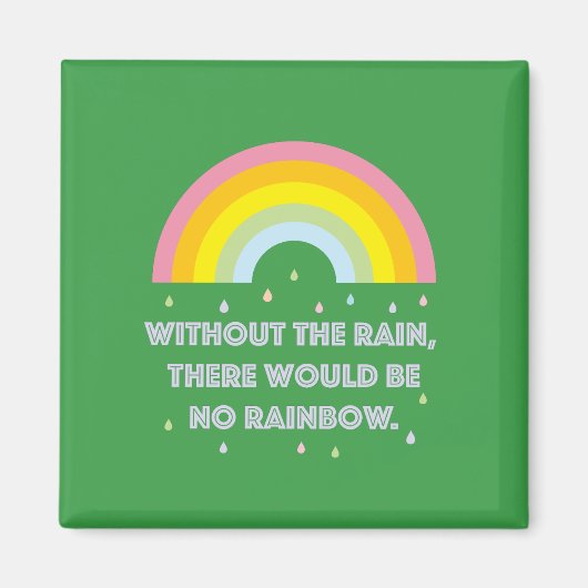 レインボー感動的とやる気を起こさせる引用文 マグネット (正面)