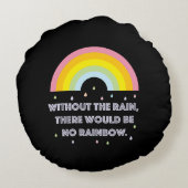 レインボー感動的とやる気を起こさせる引用文 ラウンドクッション (裏面)
