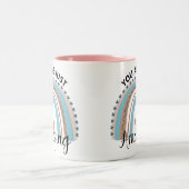 レインボー感動的は本当に可愛い ツートーンマグカップ (中央)