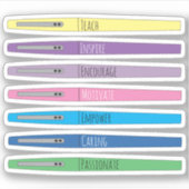 レインボー感動的先生ペンビニールシール シール (正面)