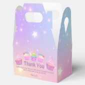 レインボー感謝していカップケーキユー女の子1歳の誕生日シック フェイバーボックス (オープン)