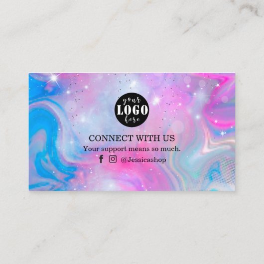 レインボー感謝していホログラフィーあなたの名刺 名刺 (裏面)