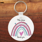 レインボー感謝していユー先生ギフト キーホルダー (裏面)