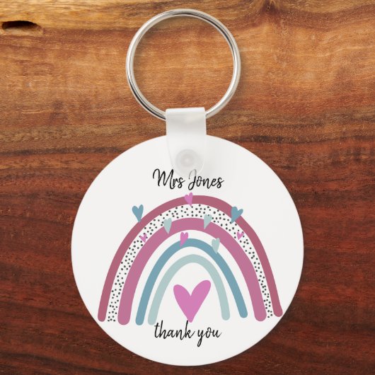 レインボー感謝していユー先生ギフト キーホルダー (裏面)