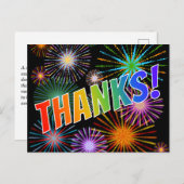 レインボー感謝していルック「Rainbow Look!」、Fireworksパタインスパイアーン ポストカード (正面/裏面)