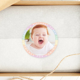 レインボー感謝してい誕生日来for Photo ラウンドシール