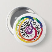 レインボー成長マインドセット先生ボタン 缶バッジ (正面&裏面)