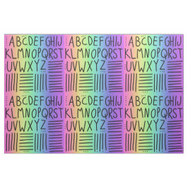 レインボー手書きABCsファブリック ファブリック