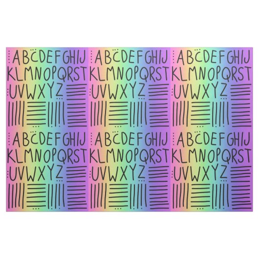 レインボー手書きABCsファブリック ファブリック (ヤード)