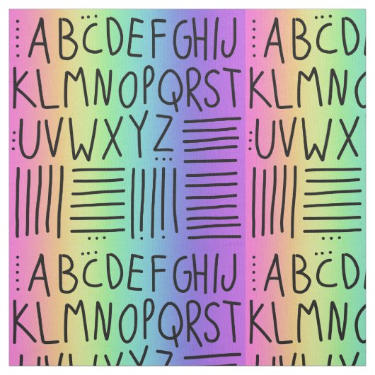 レインボー手書きABCsファブリック ファブリック (見本)