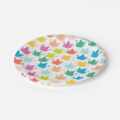 レインボー折り紙クレーン紙プレート ペーパープレート (アングル)