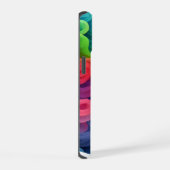 レインボー抽象波 iPhone 15ケース (右側面)