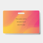 レインボー抽象芸術の写真ID バッジ (裏面)