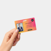 レインボー抽象芸術の写真ID バッジ (手持ち)