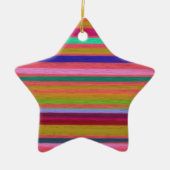 レインボー抽象芸術アストライプートモダン セラミックオーナメント (正面)