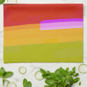 レインボー抽象芸術アート キッチンタオル (折り畳み)