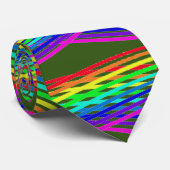レインボー抽象芸術カラー（緑） ネクタイ (ロール)