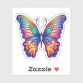レインボー抽象芸術バタフライ水彩画 シール (シート)
