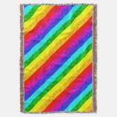 レインボー抽象芸術パターン スローブランケット (正面縦)