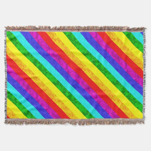 レインボー抽象芸術パターン スローブランケット (正面)